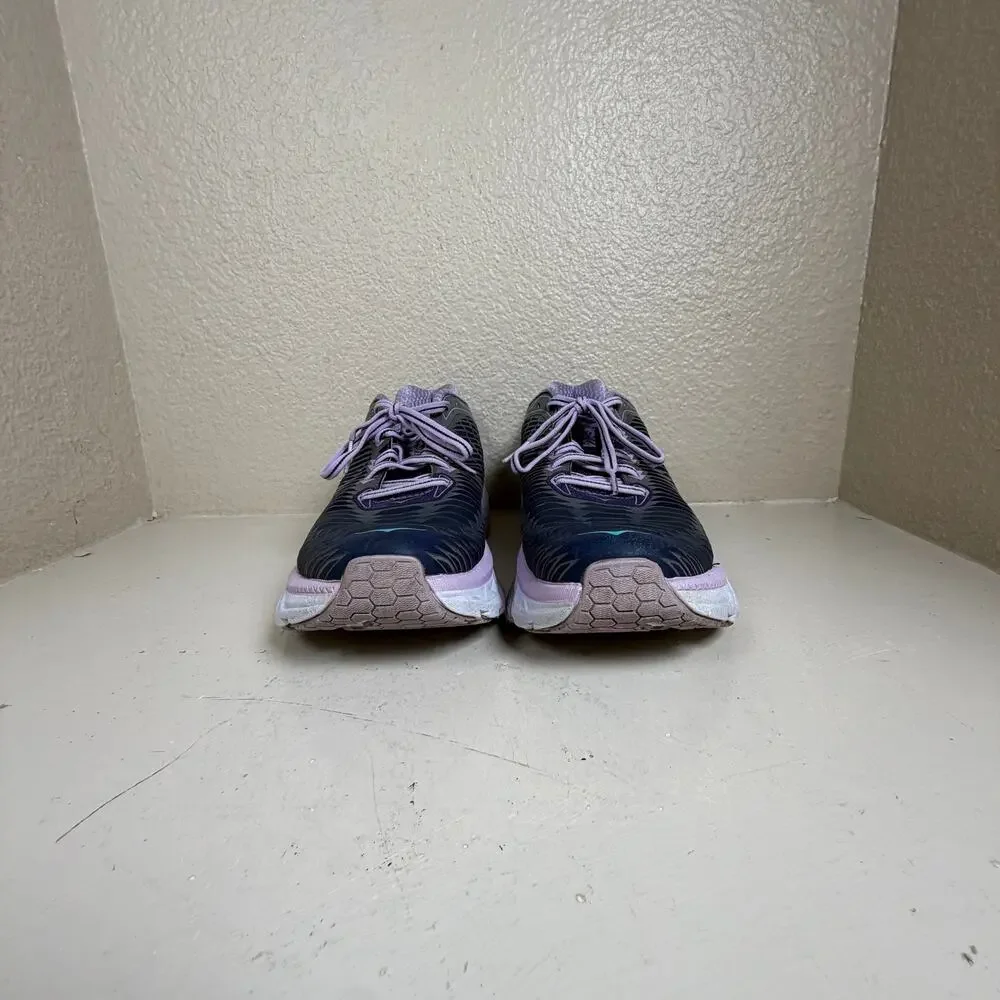 Hoka One One Arahi Running Cushioning Stability Gray Purple Women Sz 8